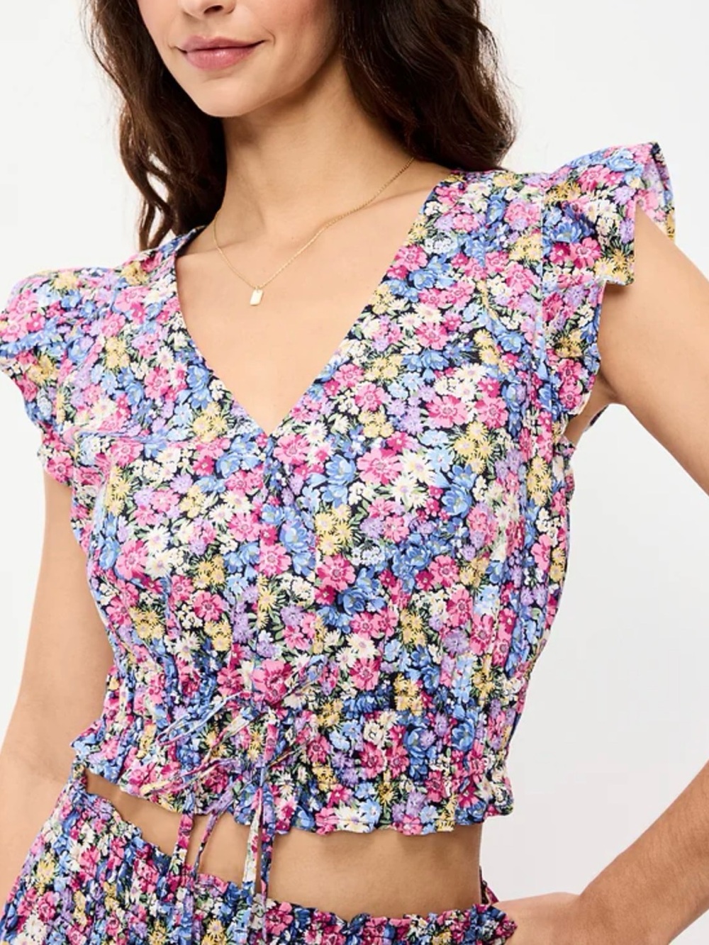 Old Navy Flutter Sleeves Size XL Cottage Romantic Fairy Top Blouse Shirt